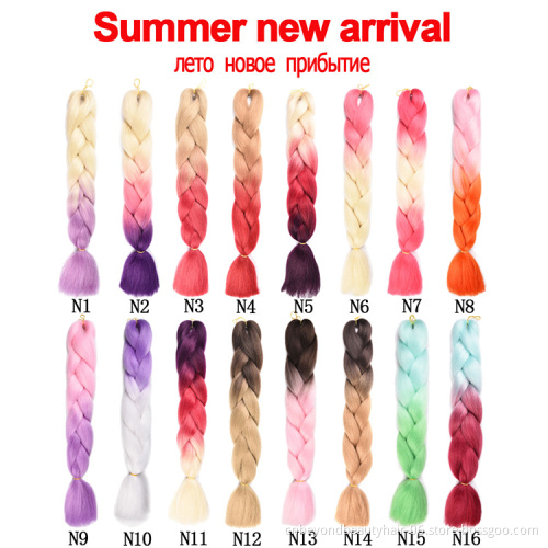 Ombre Braiding Hair best selling products angels synthetic hair jumbo braid 100 synthetic braiding hair for sale 2 tone Ombre